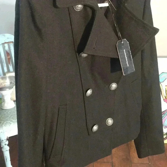 Black swan small pea coat with nautical buttons - Picture 4 of 5